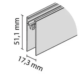 Donji vodoravni profil TWIN / Crna mat