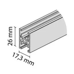 Spojni vodoravni profil TWIN / Aluminij
