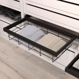 Izvlačna žičana košara s amortizerom NEXUS 860 - 894 mm / Crna mat