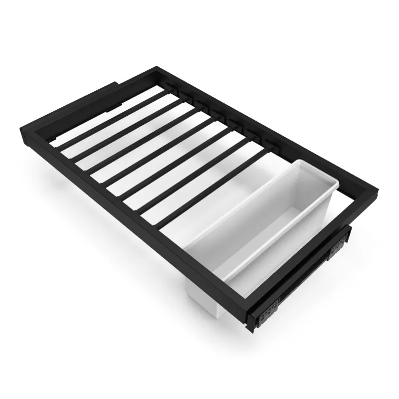 Izvlačni držač za hlače s ublaživačem NEXUS 760 - 794 mm / Crna mat