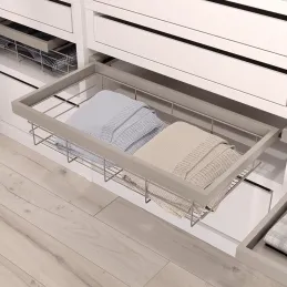 Výsuvna žičana košara s ublaživačem NEXUS 560 - 594 mm / Bež