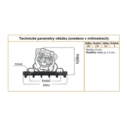 Zidna vješalica CHARLIE / Crna mat