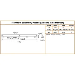 Vješalica za zid HOLD XXL / Crna mat
