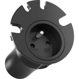 Električna utičnica s uvodnicama za kabele LOOP IN / Crna