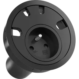 Električna utičnica s uvodnicama za kabele LOOP IN / Crna