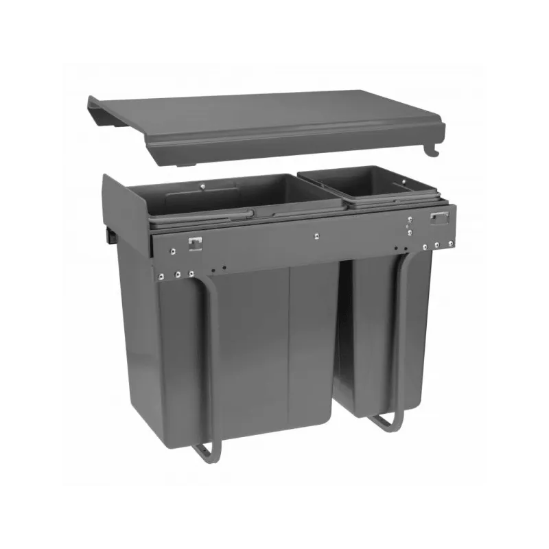 Izvlačna kanta za otpad PLUTO 300 mm - 1x20L + 1x10L / Antracit