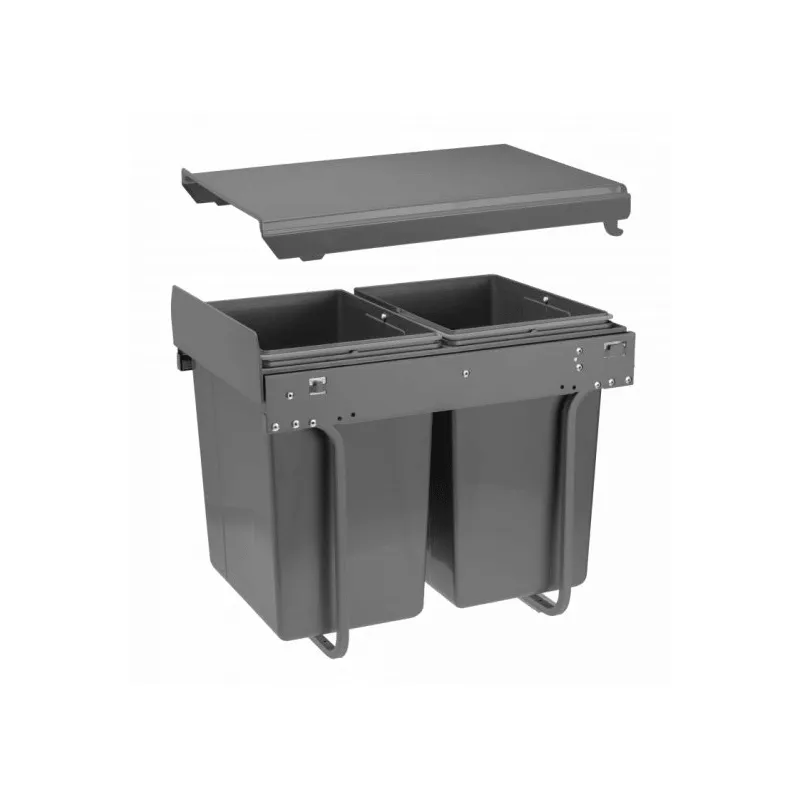 Izvlačiva kanta za otpad PLUTO 400 mm - 2x20L / Antracit