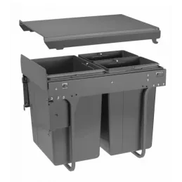 Výsuvni koš za otpadke PLUTO 400 mm s pričvršćenjem na vrata - 1x20L + 2x10L / Antracit