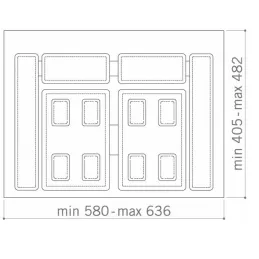 Umetak za kantu za otpad PARADISO 700 mm / Antracit
