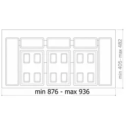 Umetak za kantu za otpad PARADISO 1000 mm / Antracit