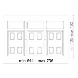 Koš za otpad za ladicu PARADISO 800 mm / Antracit