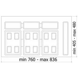 Koš za otpad za ladicu PARADISO 900 mm / Antracit