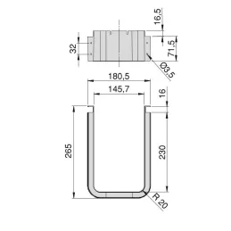 Profil za ladicu ispod sudopera TIDY / Antracit