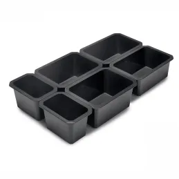 Organizator za ladicu u kupaonici TIDY XL - 6 kutija / Antracit