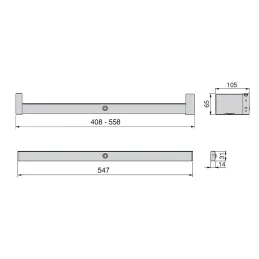 Vješalica s LED svjetlom CESAR / Aluminij