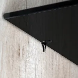 Polica podupirač za staklo s brtvom BEAK / Crni nikal - 10 kom