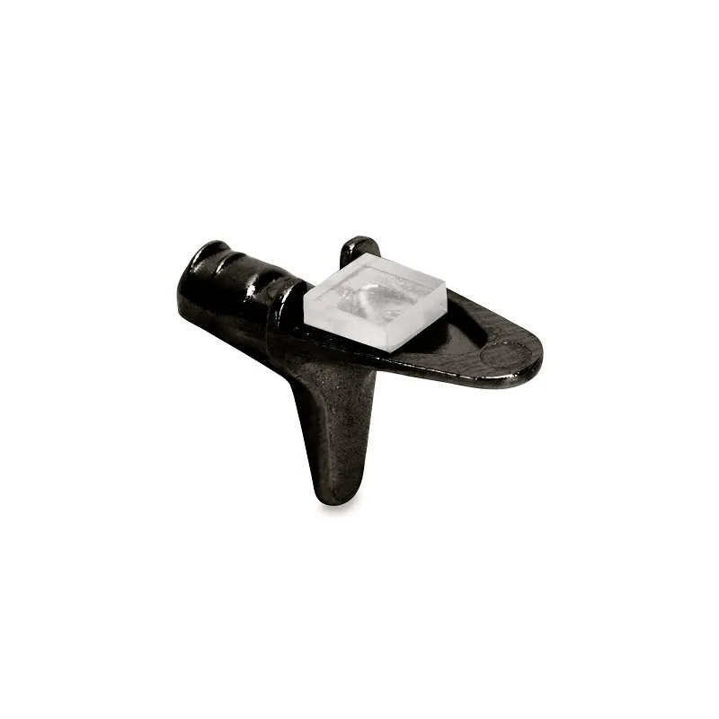 Polica podupirač za staklo s brtvom BEAK / Crni nikal - 10 kom