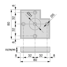 Plastična nožica ALUMIX / Siva