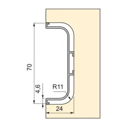 Profil ručke za vrata GOLA - C / Aluminij