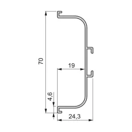 Profil ručke za vrata GOLA - C / Aluminij