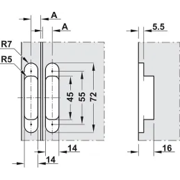 Závjes 3D za ugradnju za skrivena vrata s debljinom od 18 mm / Bijela