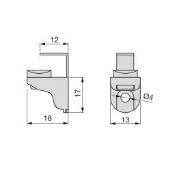 Polica podložak za staklo s brtvom LOND - 100 kom / Nikal