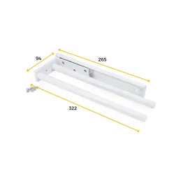 Izvlačni držač za kuhinjske krpe s 2 ruke ARNOLD 310 mm / Mat bijela