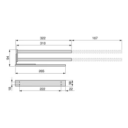 Izvlačni držač za kuhinjske krpe s 2 ruke ARNOLD 310 mm / Mat bijela