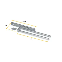 Izvlačna vješalica za ručnike s 2 ruke ARNOLD 440 mm / Aluminij