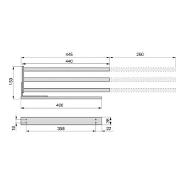 Izvlačna vješalica za ručnike s 3 kraka ARNOLD 440 mm / Aluminij