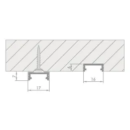 Hlinijska letvica LL-02 za LED rasvjetu bez poklopca / Aluminij