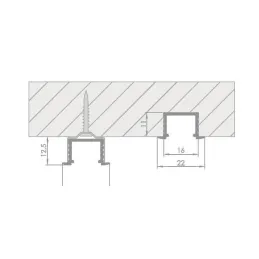 Hlinijska letvica LL-05 za LED osvjetljenje bez poklopca / Aluminij