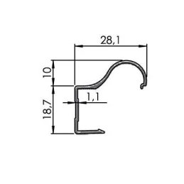 Ručka za klizna vrata OMEGA R-16 / Aluminij