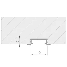 Hlinijska letvica LL-03 za LED rasvjetu bez poklopca / Aluminij