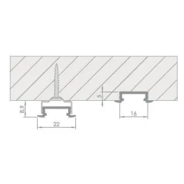 Hlinijska letvica LL-03 za LED rasvjetu bez poklopca / Aluminij