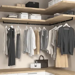 Set završetaka za garderobnu šipku LUXE - gornja montaža / Crna struktura