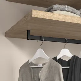 Set završetaka za garderobnu šipku LUXE - gornja montaža / Crna struktura