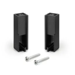 Set završetaka za garderobnu šipku LUXE - gornja montaža / Crna struktura