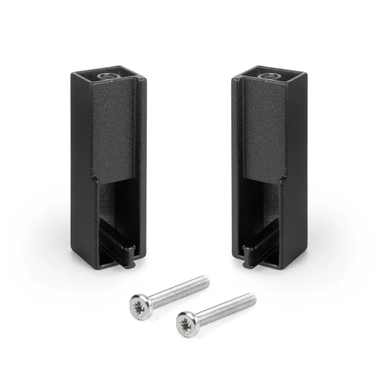 Set završetaka za garderobnu šipku LUXE - gornja montaža / Crna struktura