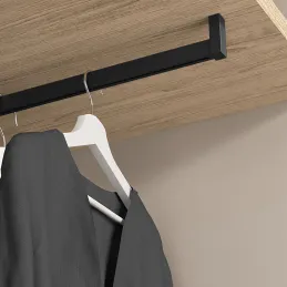 Set završetaka za garderobnu šipku LUXE - gornja montaža / Crna struktura