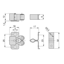 Osiguravajuća brava za vrata - 10 kom / Nikl