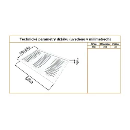 Držač za tanjure za ladicu 800 mm / Siva metalik