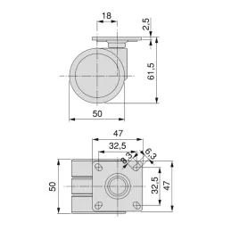 Sada kotača BOWL 50 / Siva