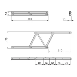Mehanizam za podizanje za klupski stolić FUTURO / Crna mat