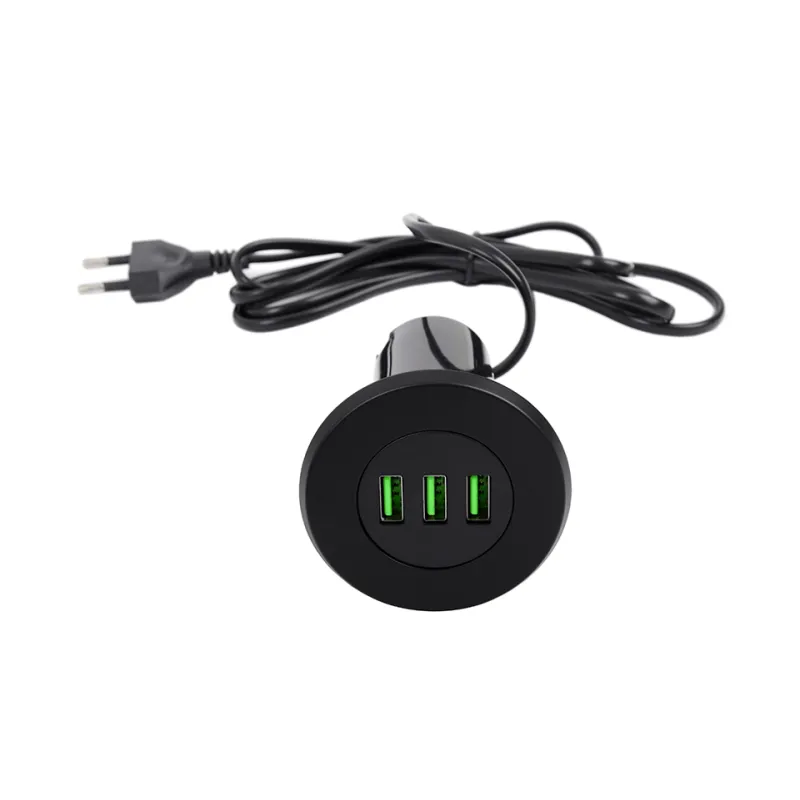 Interijer 3 x USB punjač za stol GOST / Crna mat