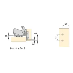 Zglobni okov 165° CLIP s ublaživačem EXCLUSIVE s 3D podloškom