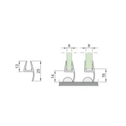 Vertikalni brtveni profil za tuš kabinu ALTO 2500 mm / Prozirno