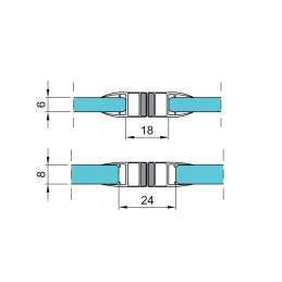 Magnetni brtveni profil 180° za tuš kabinu 2500 mm / Prozirno