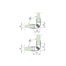 Magnetni brtveni profil 90° kutni za tuš kabinu 2500 mm / Transparentan