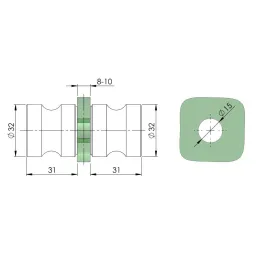 Obostrana ručka GOMES / Brušeni nehrđajući čelik
